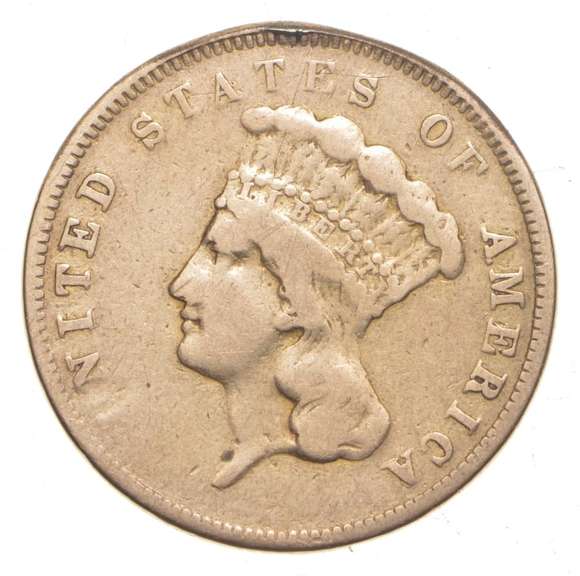 1855 $3 Indian Princess Head Gold Piece - Previously In Jewelry