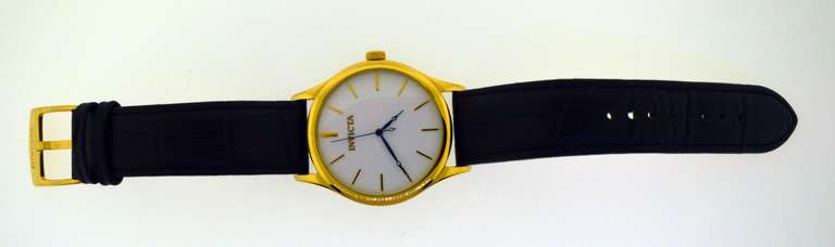Invicta Watch with Black Leather Strap