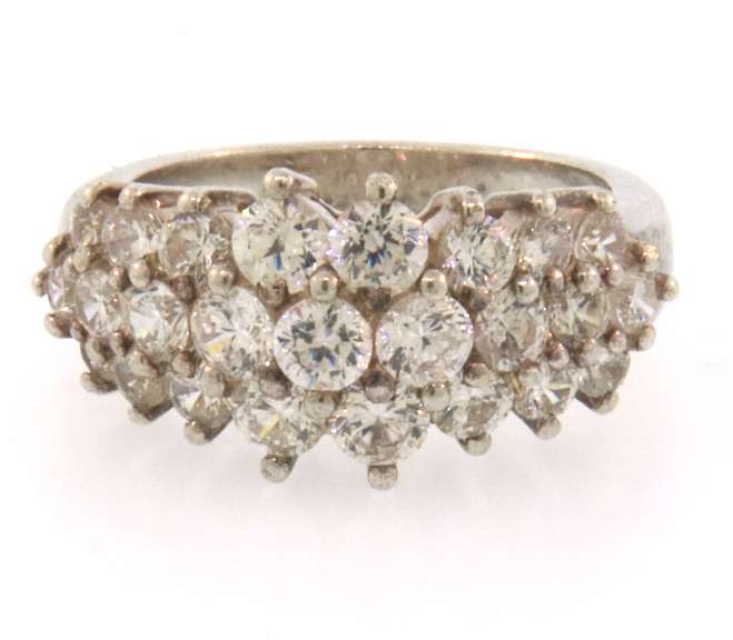 Sterling silver cluster ring with CZ