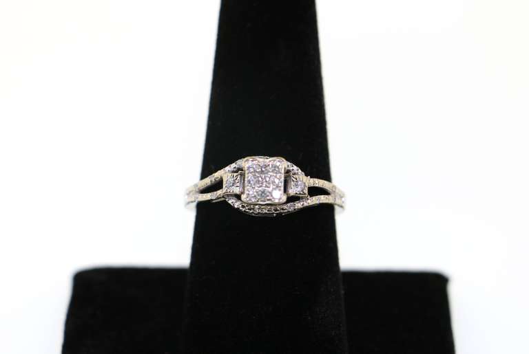 14kt White Gold Diamond Ring