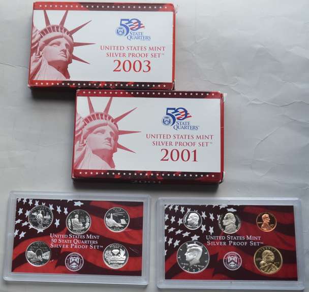 Two 2003 US Silver Proof Sets