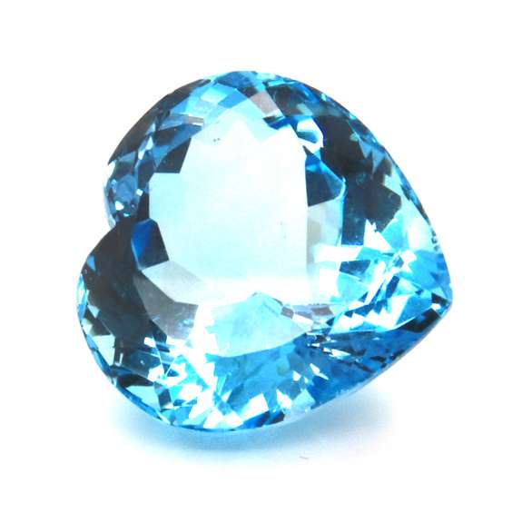 Exquisite Heart Shaped Blue Topaz Gemstone, 31.43ct!