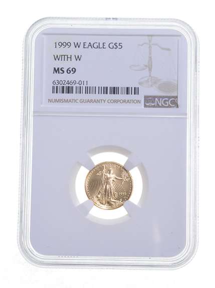 MS69 1999-W $5 American Gold Eagle - With W - Graded NGC
