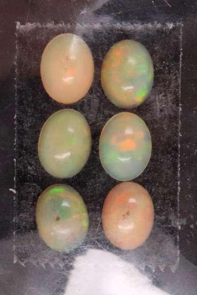 Sumptuous Set of 6 Oval Cut Ethiopian Opal Gemstones, 4.52cts