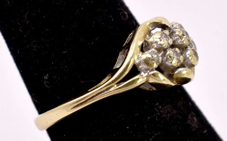 Dashing Cluster Diamond Ring in Ladies Yellow Gold Ring