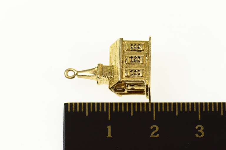 14K Yellow Gold 3D Church Chapel Lords Prayer Stanhope Charm/Pendant