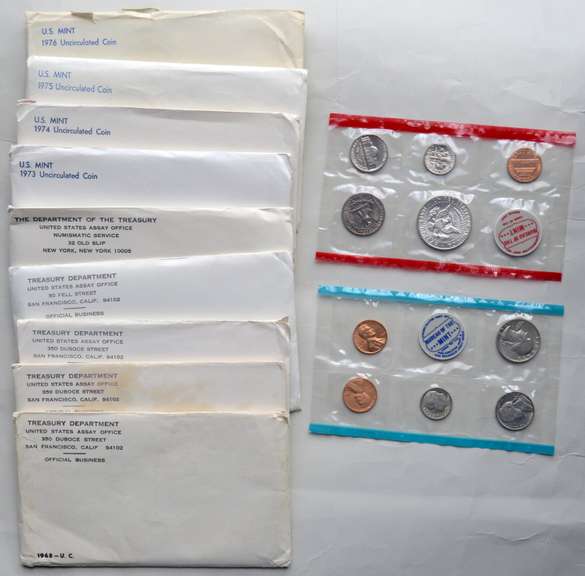 US Mint Set Lot 1968-1976