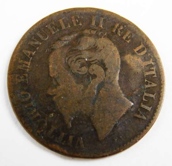 1861 Italian 2 Centesimi Coin