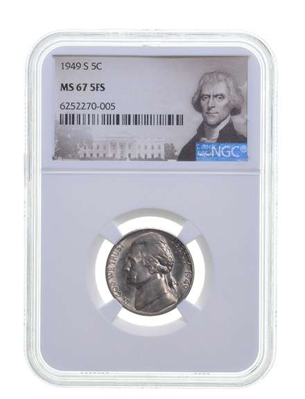 MS67 5FS 1949-S Jefferson Nickel - Graded NGC