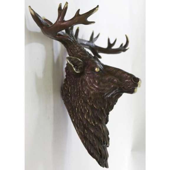Wall Mount Deer - Buck Bronze Sculpture