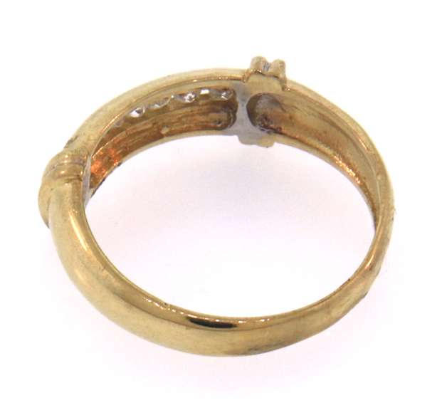 14k yellow gold diamond channel set band ring