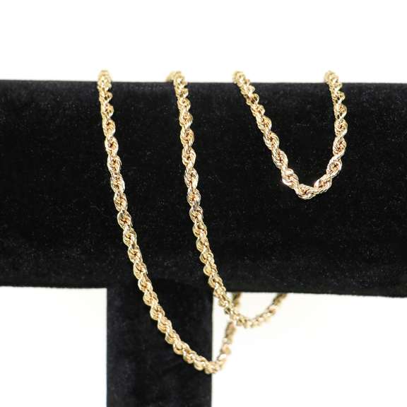 Pure 14kt Yellow Gold Spiral Chain Necklace