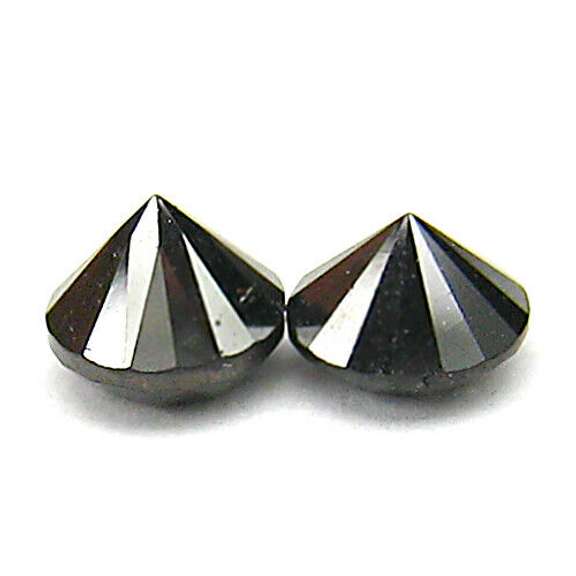 Superb .81ct pair of round cut Black Diamonds