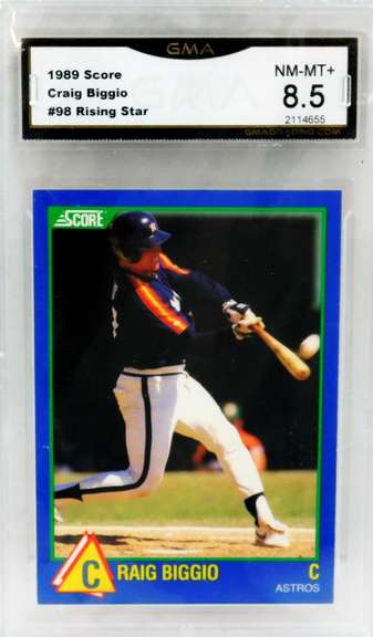 Craig Biggio, Astros 1989 Graded Baseball Card, 8.5NM+
