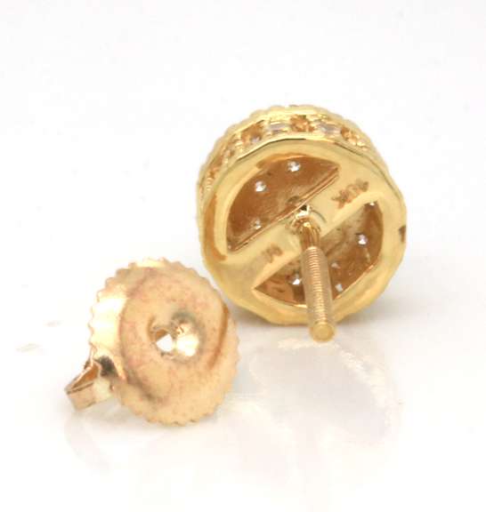 Charming Diamond Yellow Gold Earrings