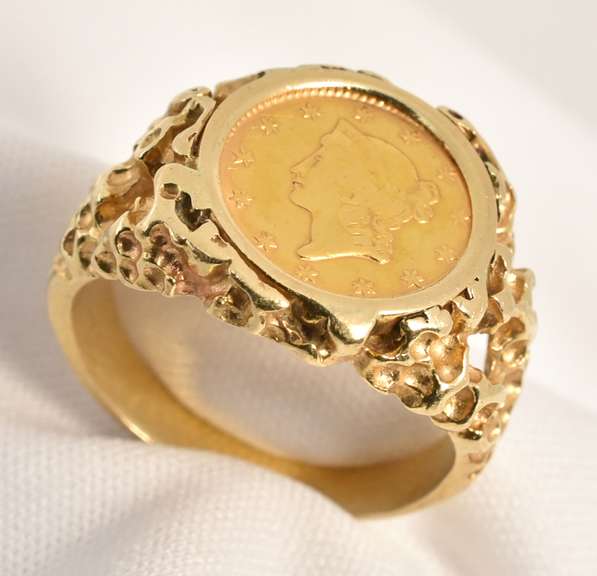 Tasteful 1851 $1 Gold Piece Ring