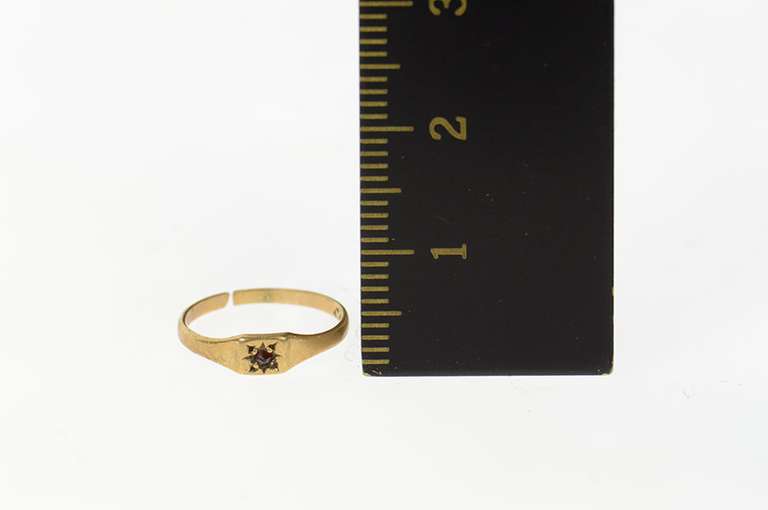 10K Yellow Gold Victorian Sim. Ruby Child's Ornate Baby Ring