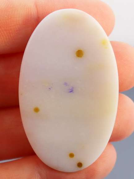 Snow white 63.59ct Dot Agate cabochon
