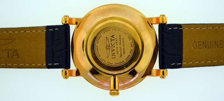 Invicta Rose Gold Case Watch w Leather Strap