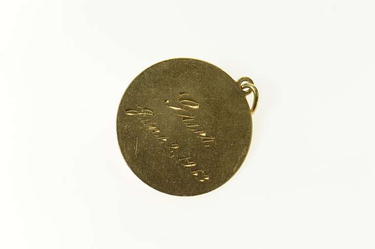14K Yellow Gold Tiger's Eye Sim. Sapphire Owl Wisdom Charm/Pendant