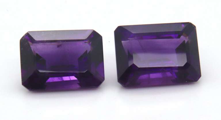 Amazing Set of Emerald Cut Amethyst Gemstones, 22.84ct