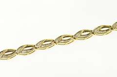 10K Yellow Gold Classic Baguette Diamond Loop Link Tennis Bracelet