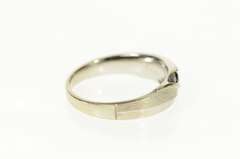 10K White Gold Men's Sapphire Diamond Classic Wedding Band Ring