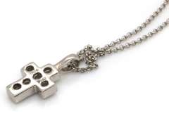 Dazzling Platinum Cross Pendant on Chain