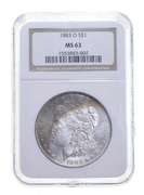 MS63 1883-O Morgan Silver Dollar - Graded NGC - Rainbow