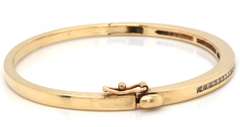 14k yellow gold ladies diamond bangle bracelet
