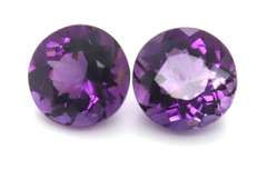 Beautiful Pair of Round Cut Amethyst Gemstones, 14.12cts