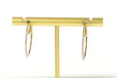 10K Yellow Gold 25.0mm Classic Diamond Statement Hoop Earrings