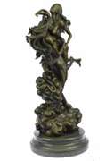 Devil With Nude Girl Bronze Sculpture