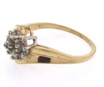 Fun 10kt Yellow Gold Diamond Cluster Ring