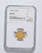 AU55 1872-S $2.50 Liberty Head Gold Quarter Eagle - Graded NGC