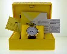 Invicta Watch with Black Leather Strap