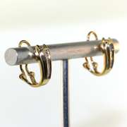 Contemporary 14kt Yellow Gold Cufflinks with Baguette Diamonds