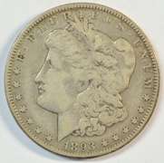 Rare key date 1893-O Morgan Silver Dollar. Tough date