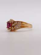 18kt Yellow Gold, Ruby, & Diamond Ring
