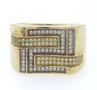 Men's Yellow sterling silver signet ring