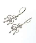 Fabulous White Gold Art Deco Diamond Dangle Earrings