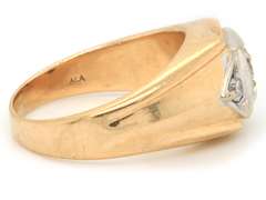 MENS 14K GOLD AND DIAMOND RING