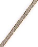 Eye- Catching 14k yellow & white gold diamond tennis bracelet