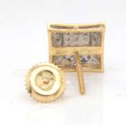 Nice Yellow Gold Diamond Sqaure Earrings