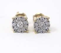 Lovely Yellow Gold Diamond Earrings