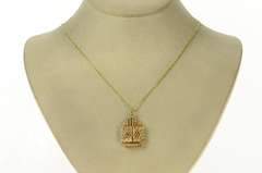 14K Yellow Gold 3D Torah Star of David Jewish Faith Charm/Pendant