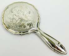 Vintage Sterling Silver Miniature Hand Mirror