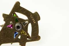 14K Yellow Gold Order of Eastern Star Past Patron Enamel Charm/Pendant