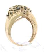 Charming Irr Green and White Diamond Cluster Ring