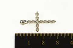 14K White Gold 0.55 Ctw Diamond Classic Cross Christian Pendant